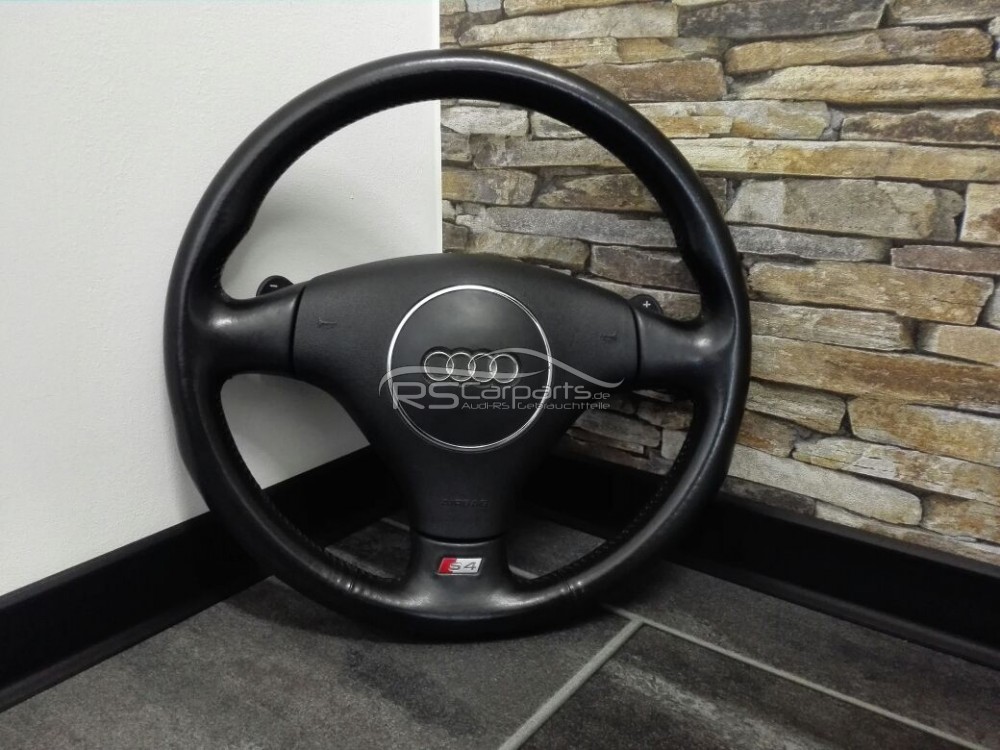 Audi A4 / S4 B6 3-Speichen Leder Lenkrad mit F1 Schaltwippen  8E0419091BM