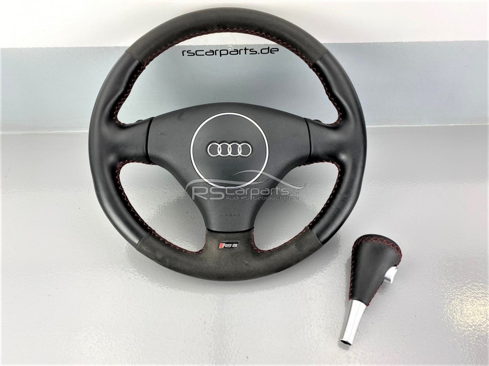 Audi RS6 4B C5 3-Speichen Lenkrad mit F1 Schaltwippen + Schaltknauf / 4B0419091CJ 