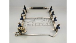 Einspritzleiste mit Druckregler Einspritzdüsen Audi RS6 4B / 077133681T 077133551AA 
